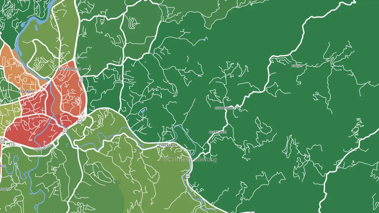 Ellijay, NC Map of Assault Rates