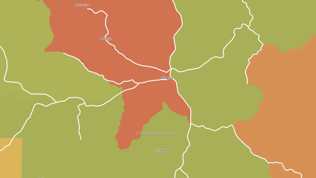Ellington, MO Map of Assault Rates