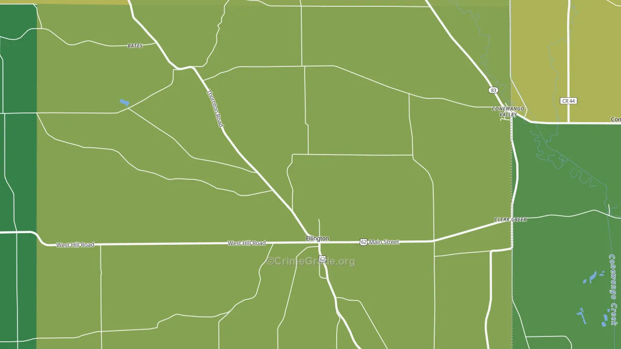 Ellington, NY Map of Assault Rates