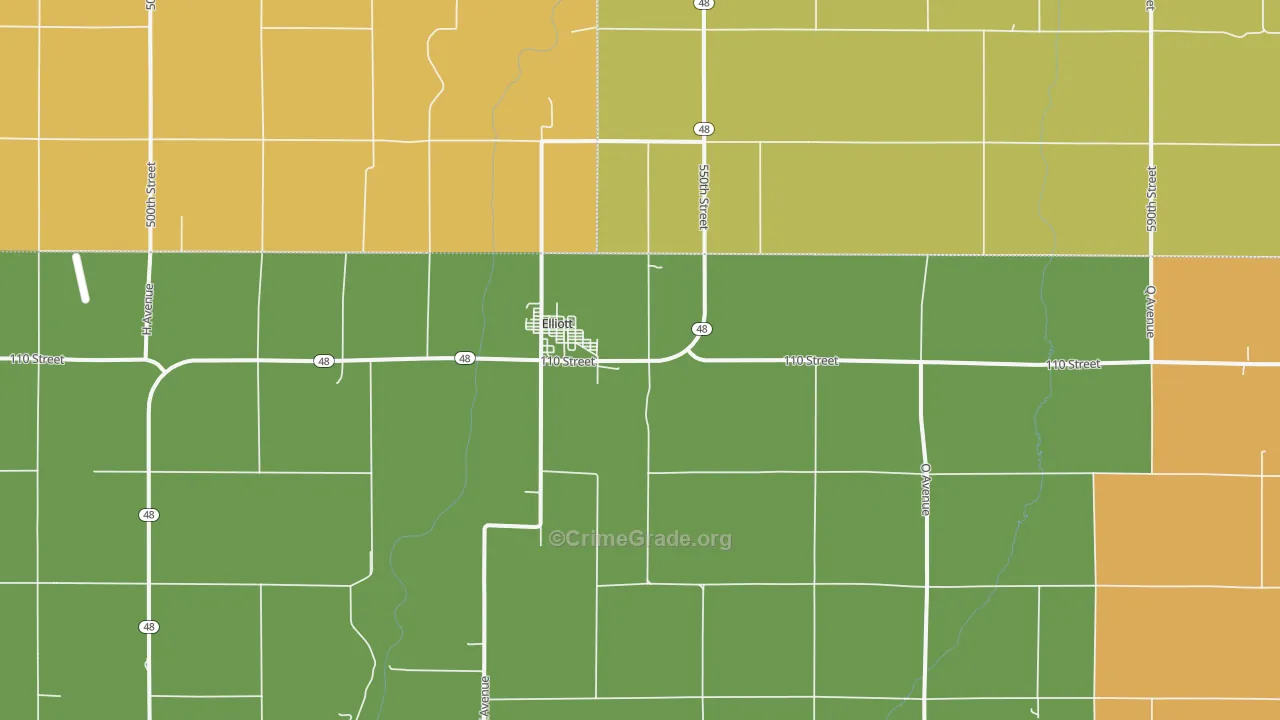 Elliott, IA Map of Assault Rates