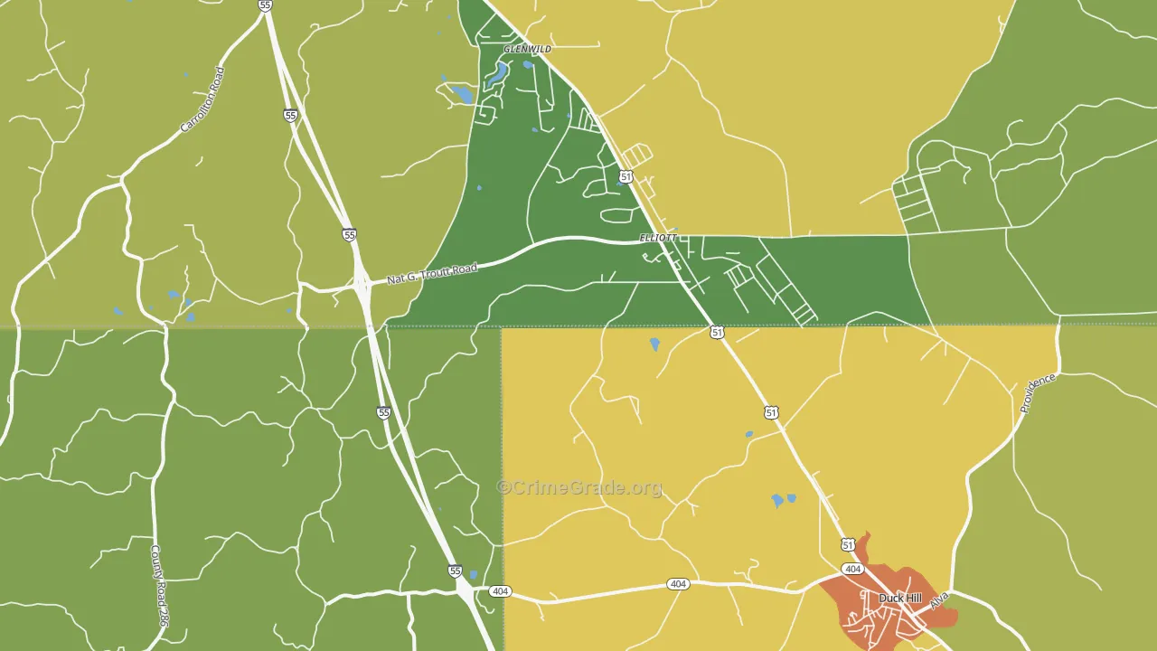 Elliott, MS Map of Assault Rates