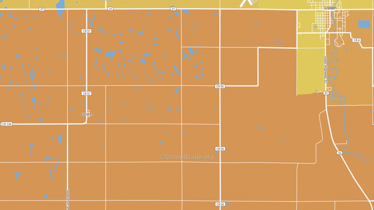 Elliott, ND Map of Assault Rates