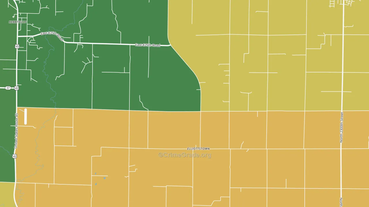 Elliottstown, IL Map of Assault Rates