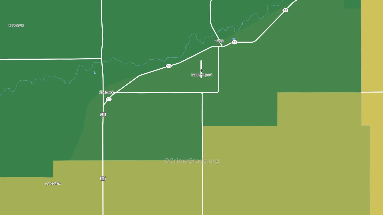 Ellis County, OK Map of Assault Rates