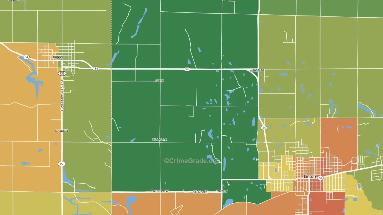 Ellis, IN Map of Assault Rates