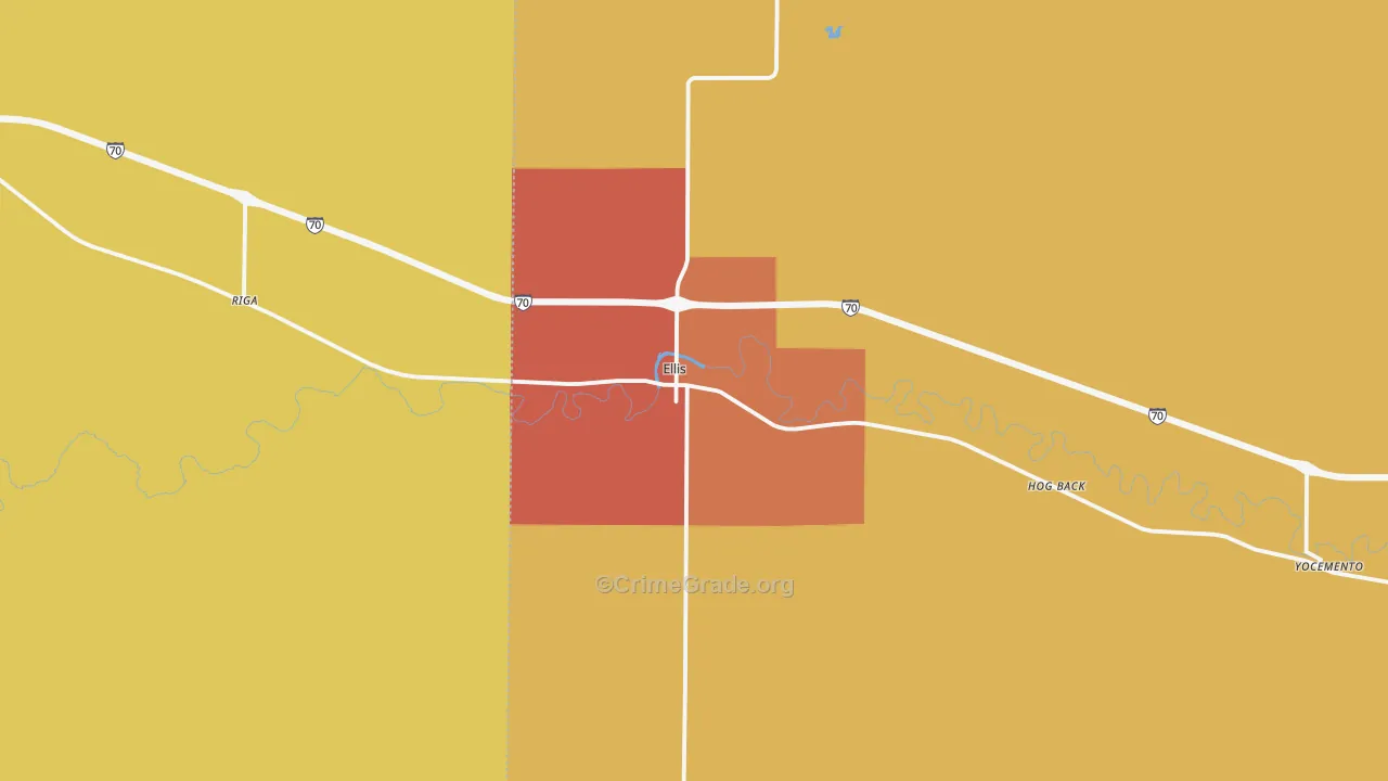 Ellis, KS Map of Assault Rates