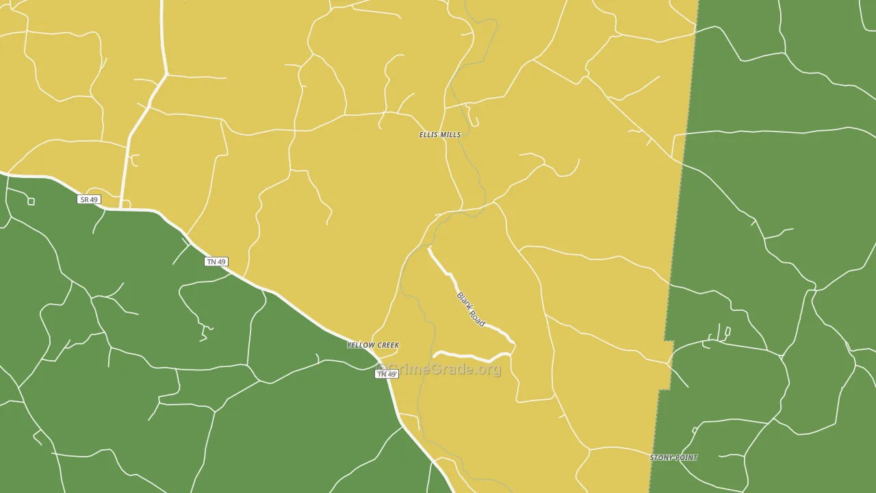 Ellis Mills, TN Map of Assault Rates