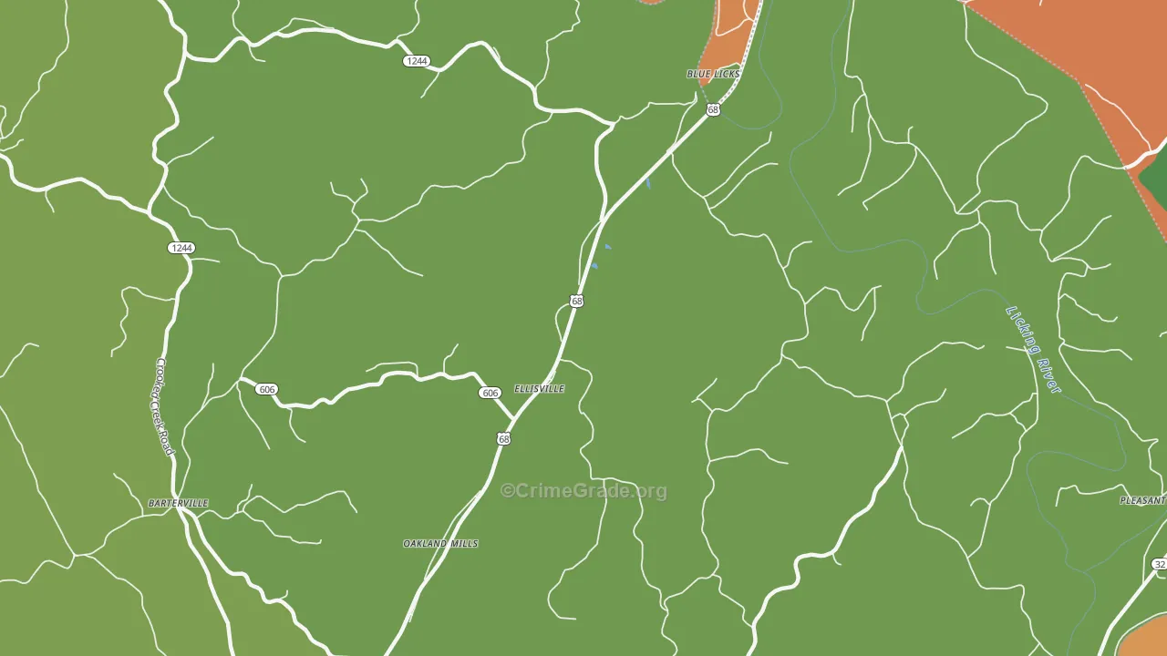 Ellisville, KY Map of Assault Rates