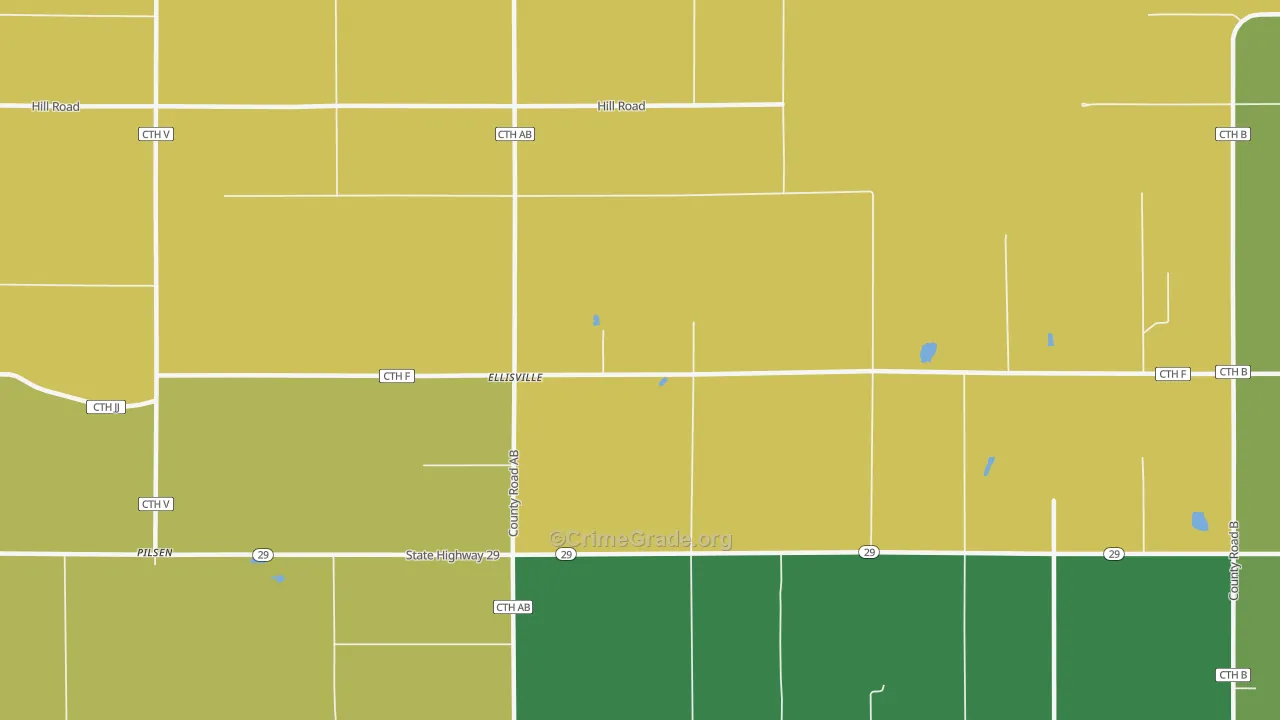 Ellisville, WI Map of Assault Rates