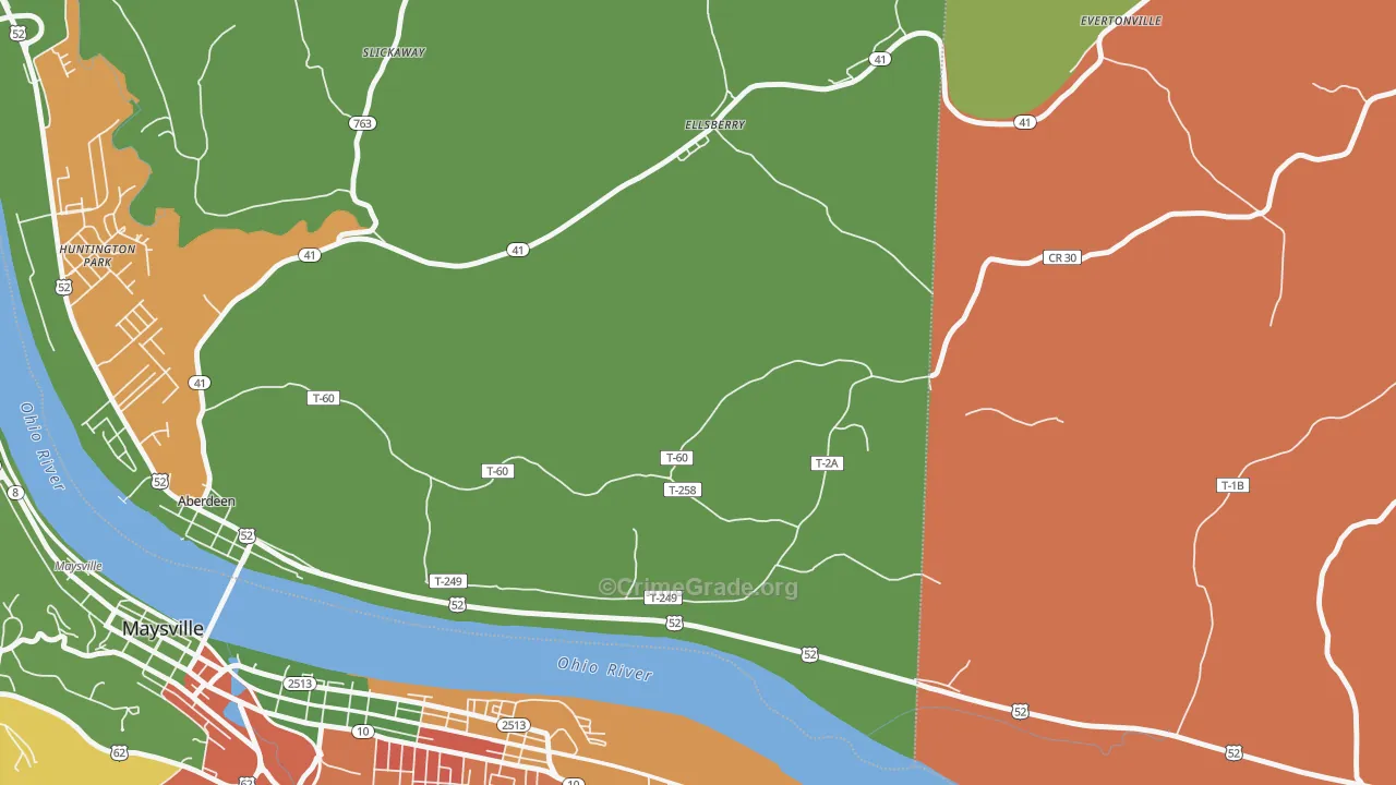 Ellsberry, OH Map of Assault Rates