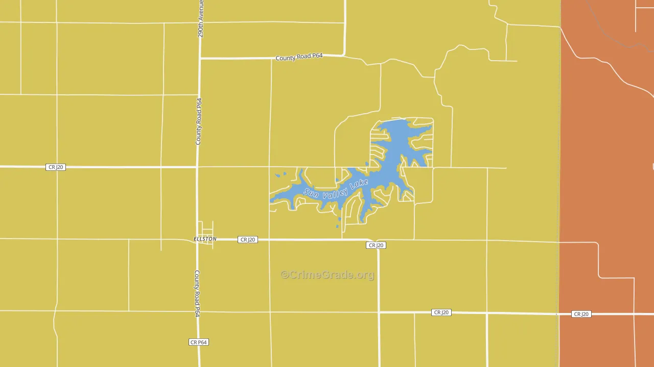 Ellston, IA Map of Assault Rates