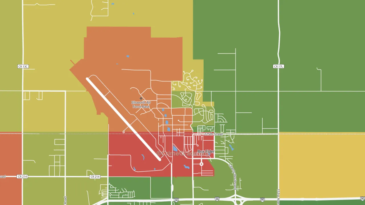 Ellsworth Afb, SD Map of Assault Rates
