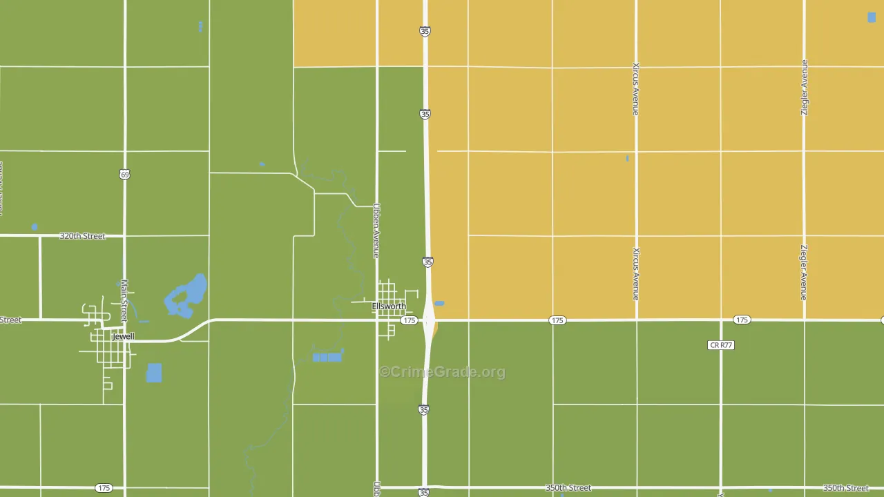 Ellsworth, IA Map of Assault Rates