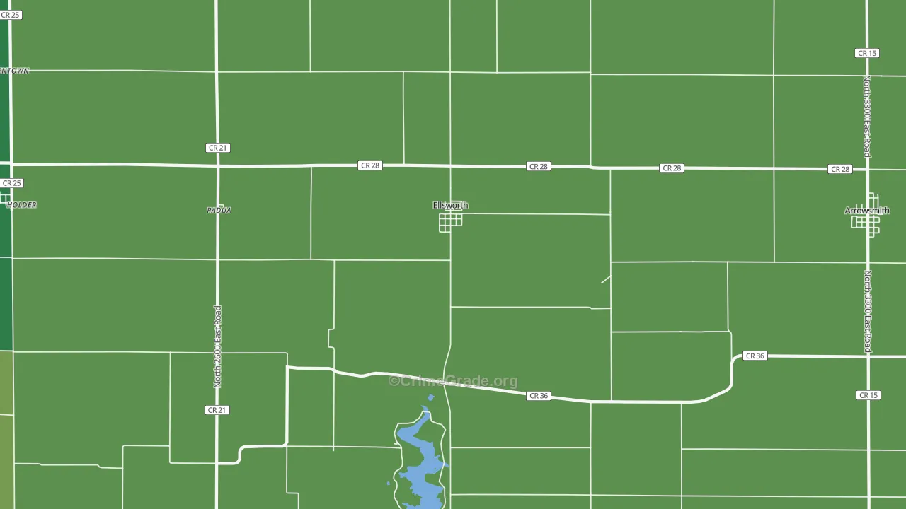Ellsworth, IL Map of Assault Rates
