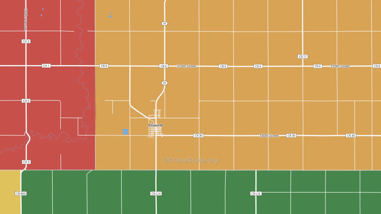 Ellsworth, MN Map of Assault Rates