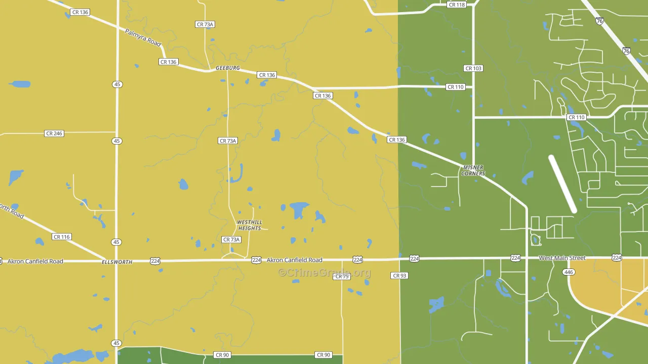 Ellsworth, OH Map of Assault Rates