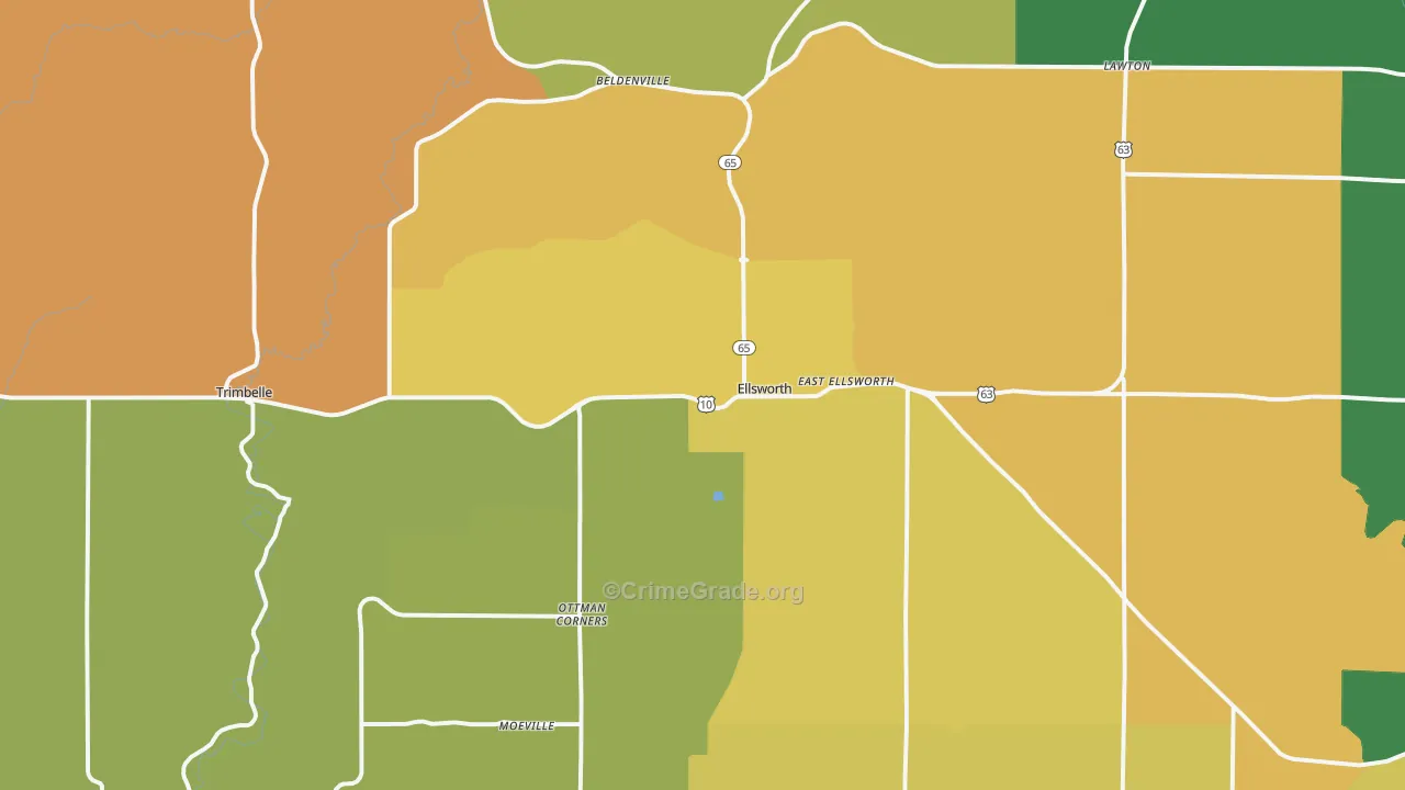 Ellsworth, WI Map of Assault Rates