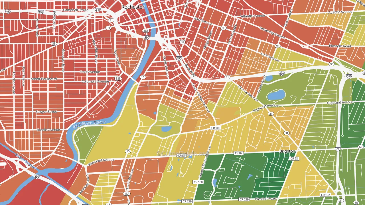 Ellwanger-Barry, Rochester, NY Map of Assault Rates