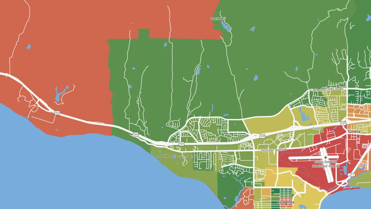 Ellwood, CA Map of Assault Rates