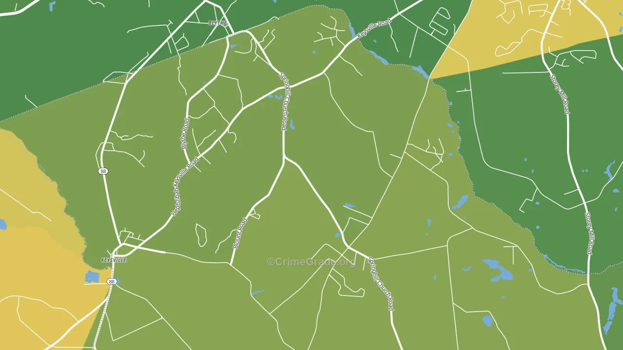 Ellwood, GA Map of Assault Rates