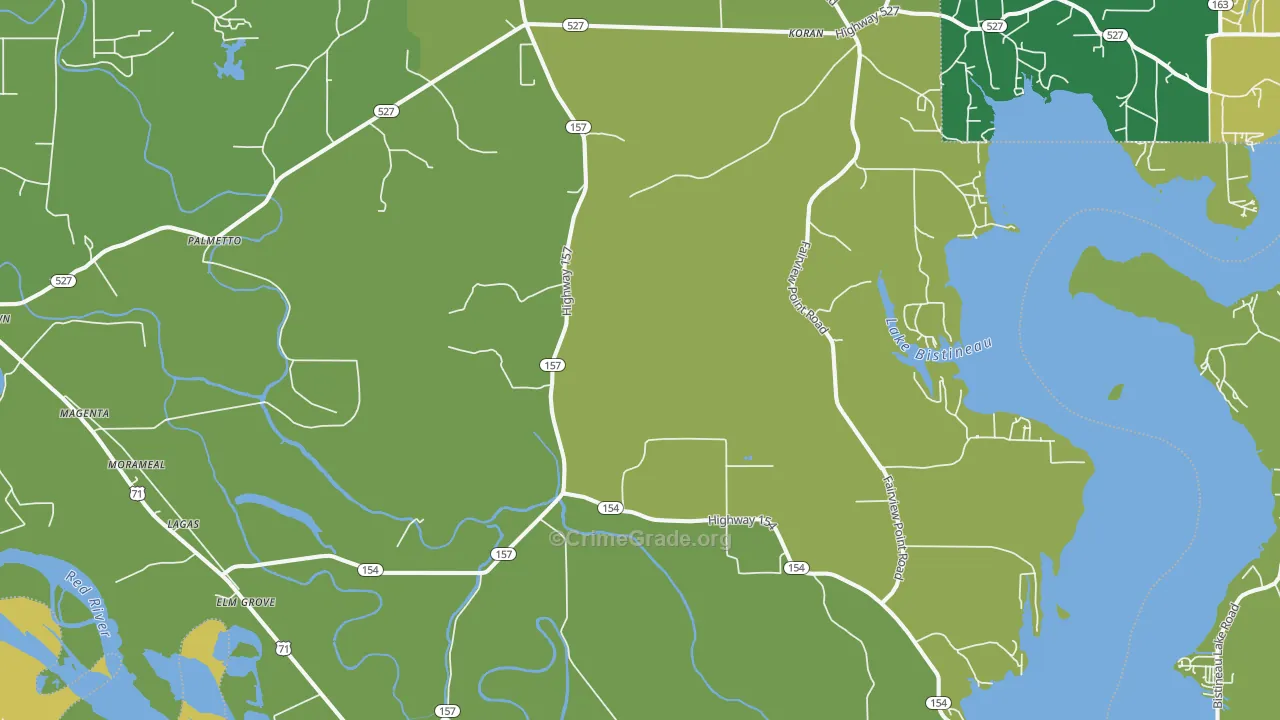 Elm Grove, LA Map of Assault Rates