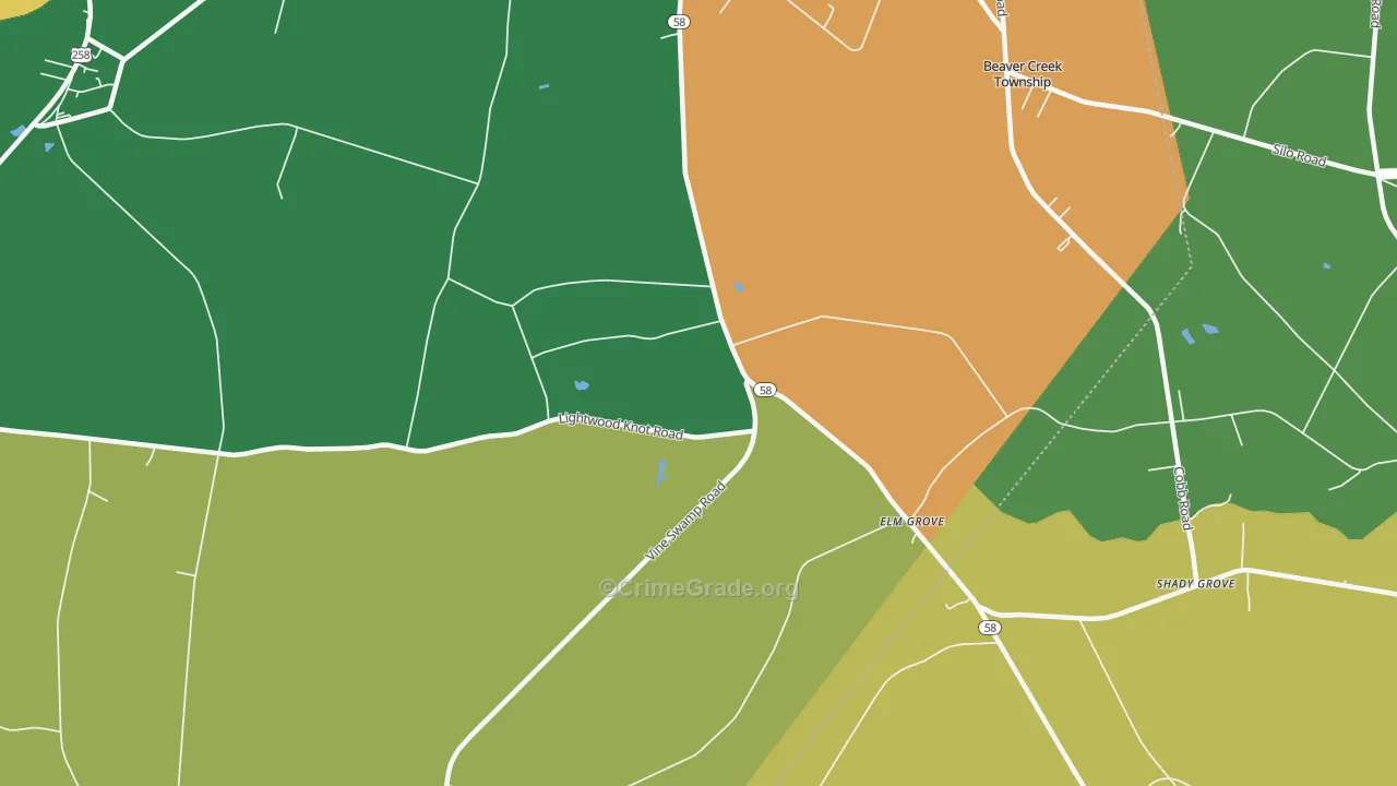 Elm Grove, NC Map of Assault Rates