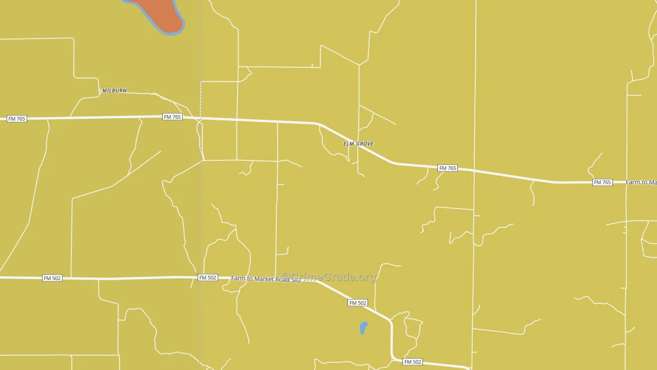 Elm Grove, TX Map of Assault Rates
