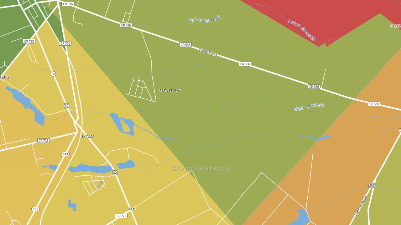 Elm, NJ Map of Assault Rates