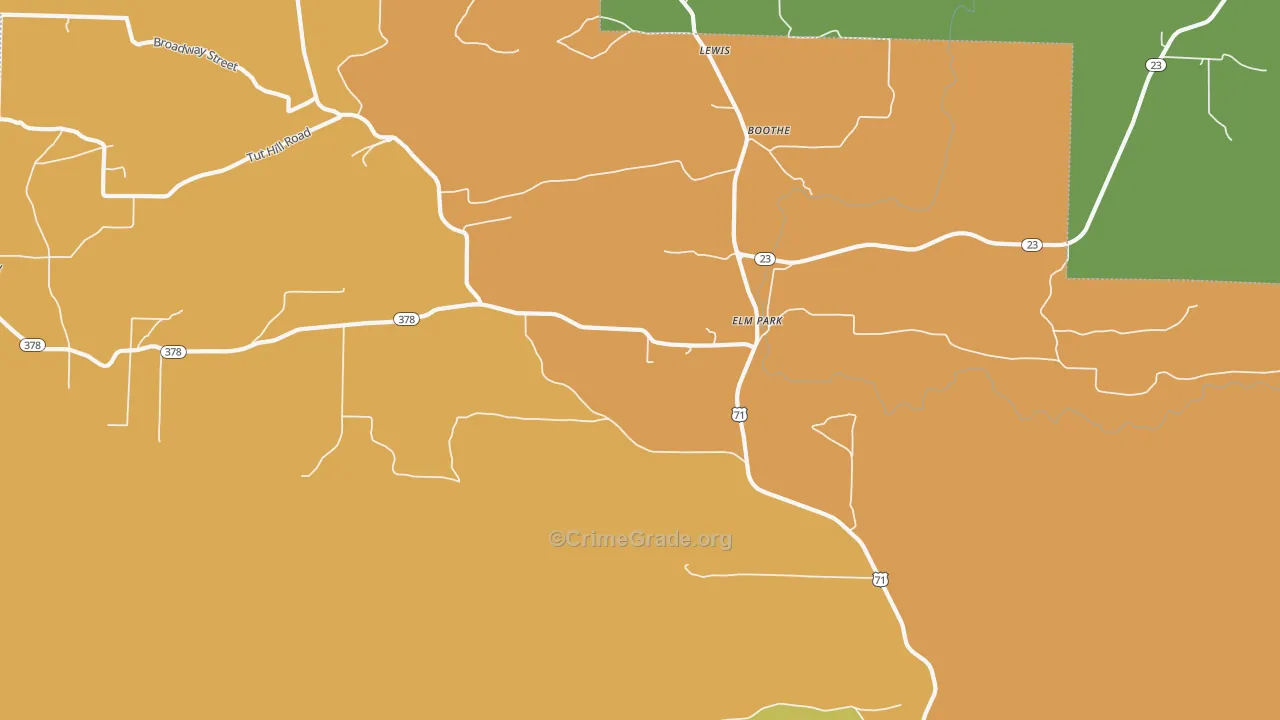 Elm Park, AR Map of Assault Rates