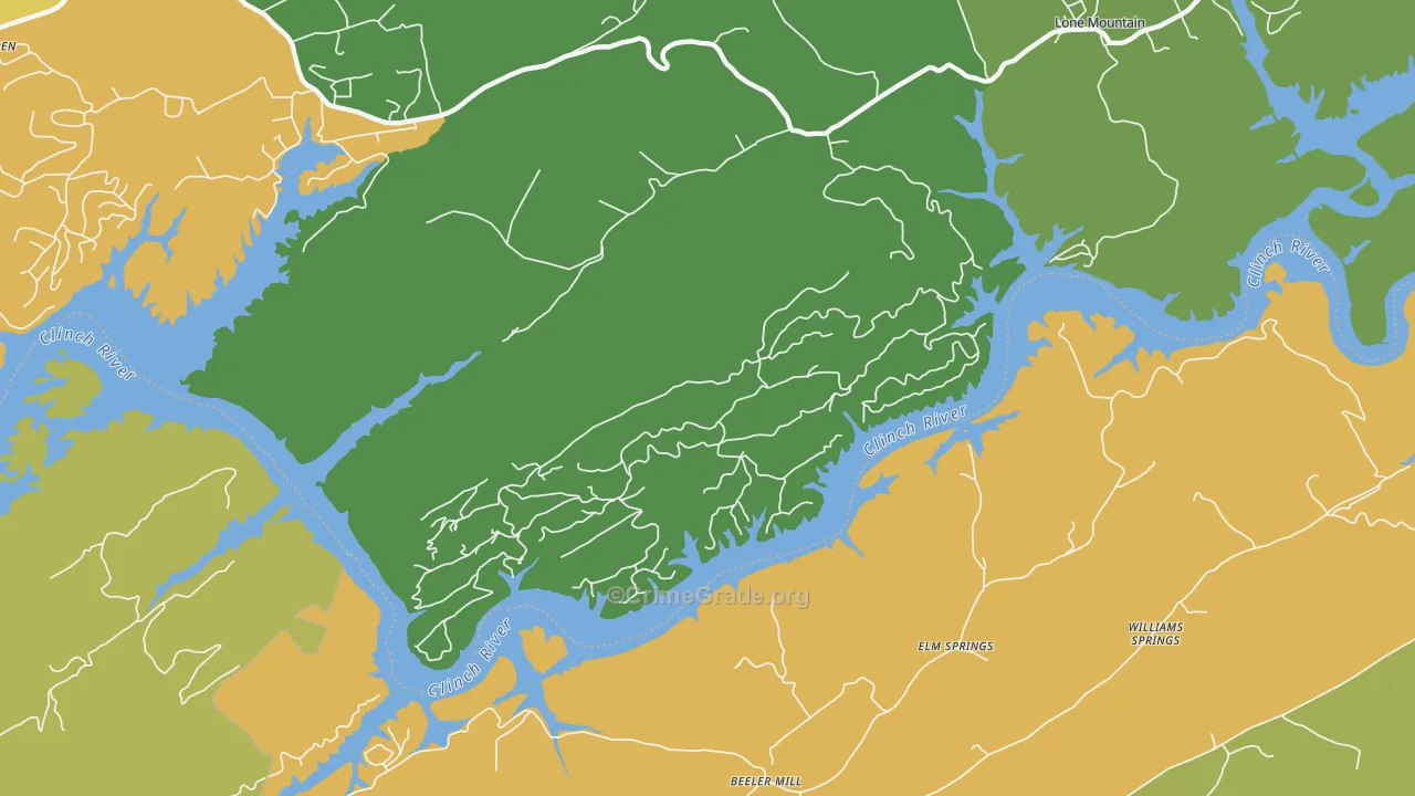 Elm Springs, TN Map of Assault Rates