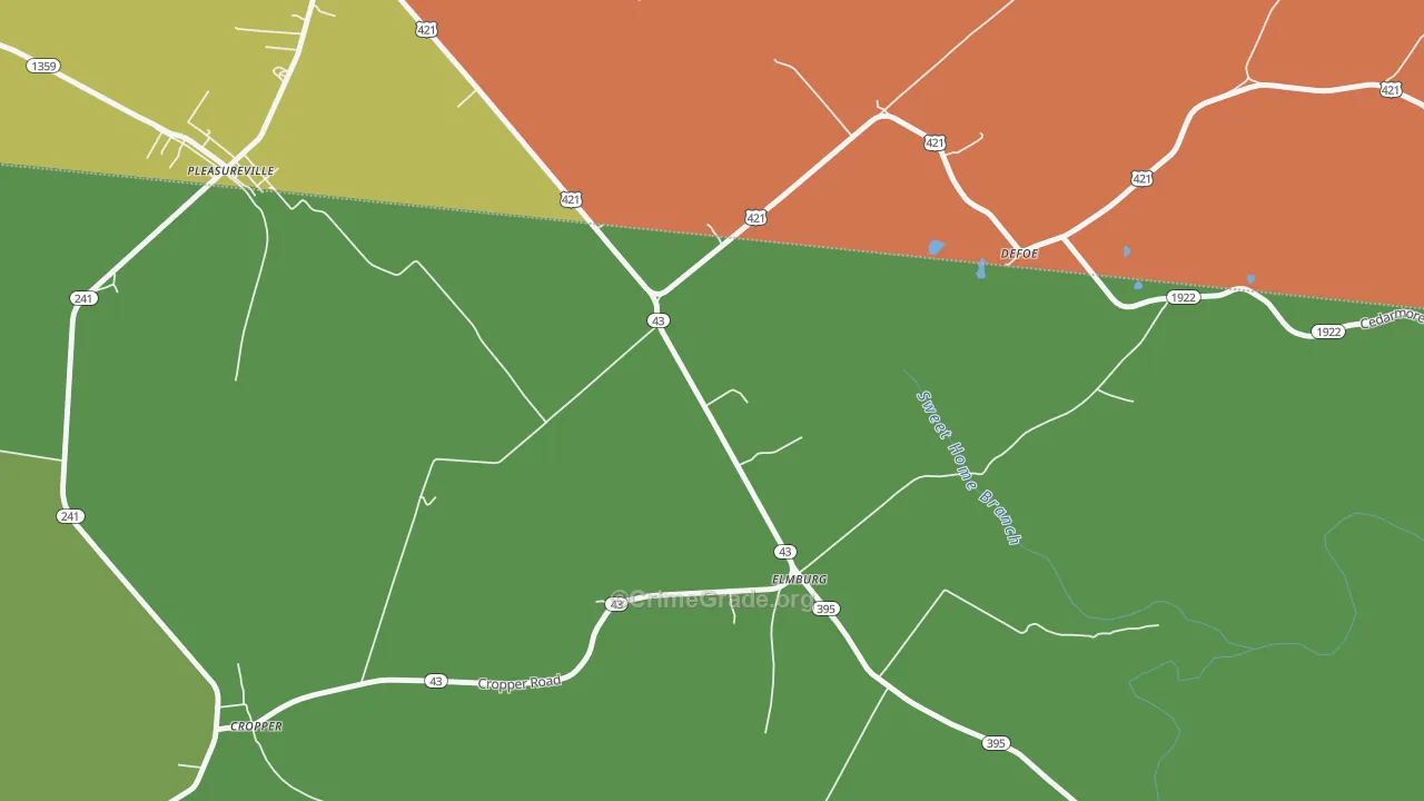 Elmburg, KY Map of Assault Rates