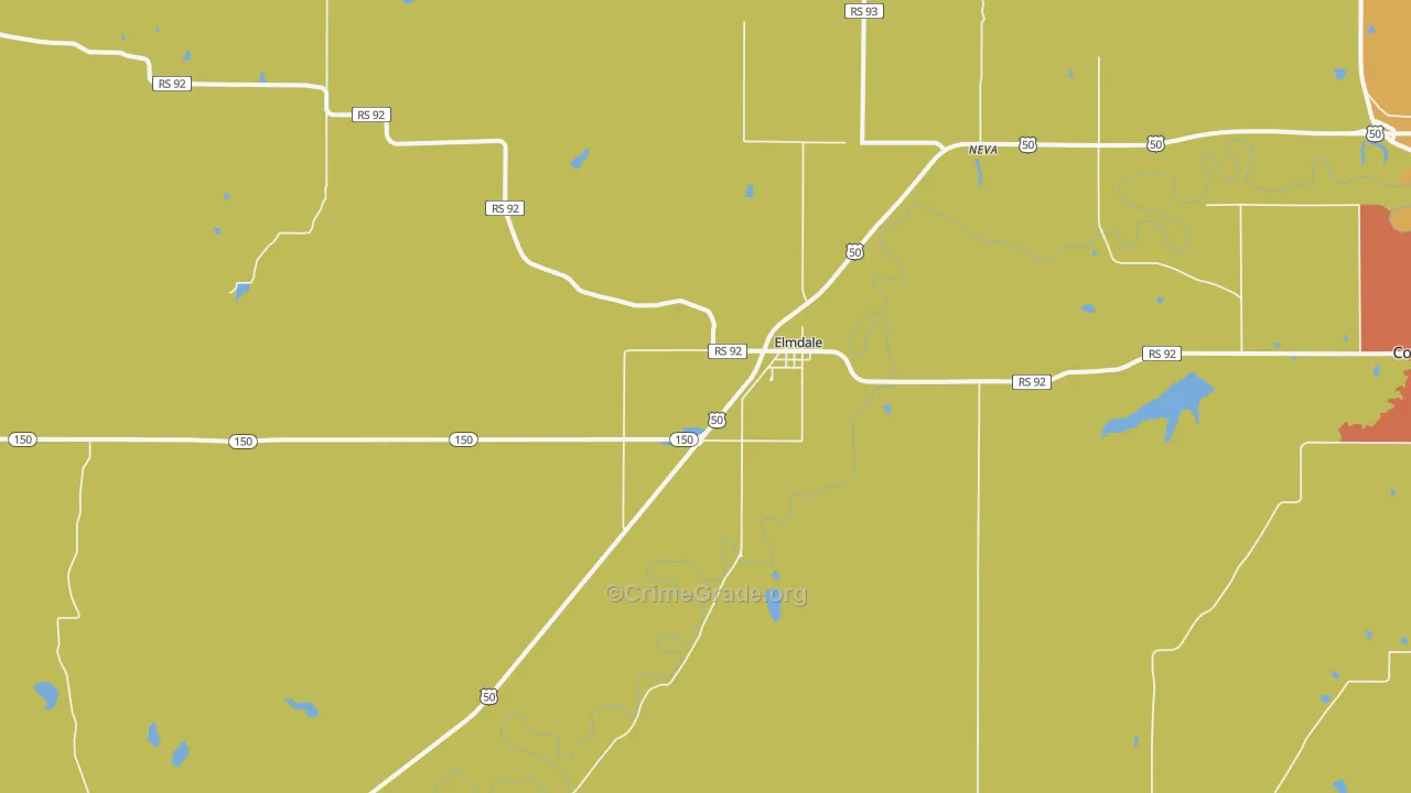 Elmdale, KS Map of Assault Rates