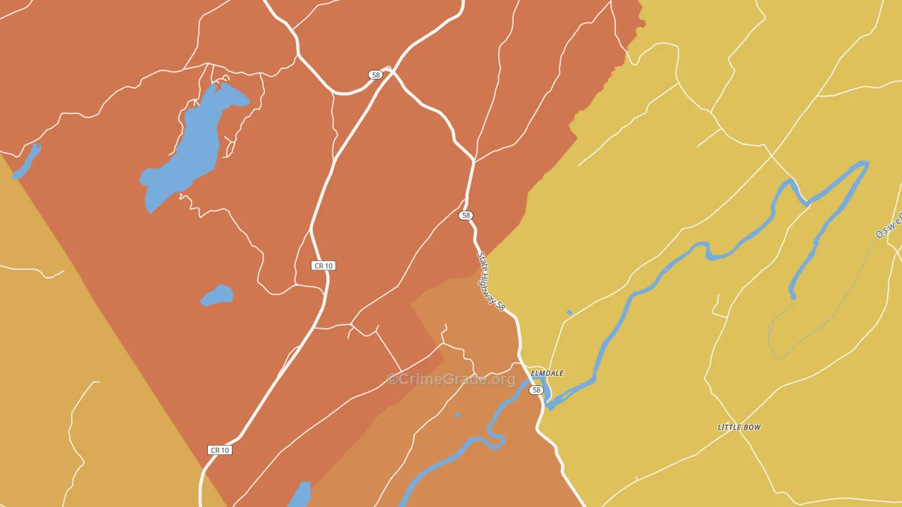 Elmdale, NY Map of Assault Rates