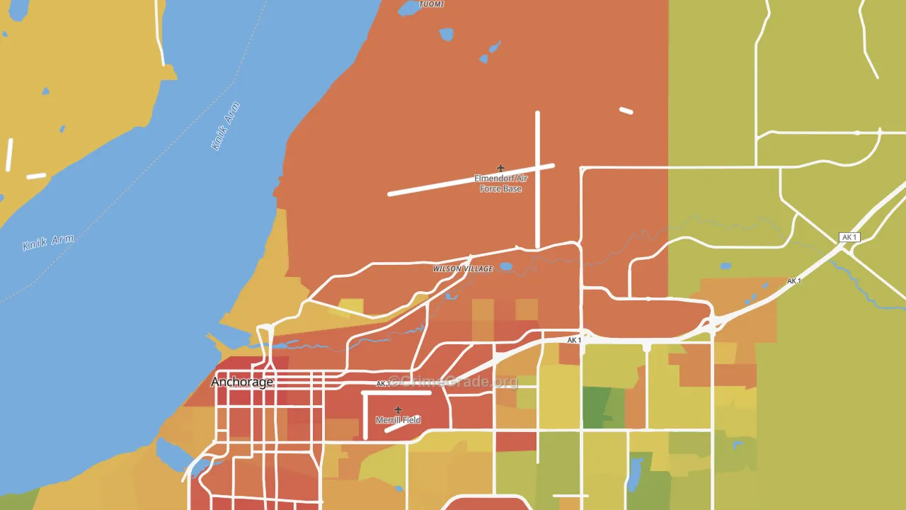 Elmendorf Afb, AK Map of Assault Rates