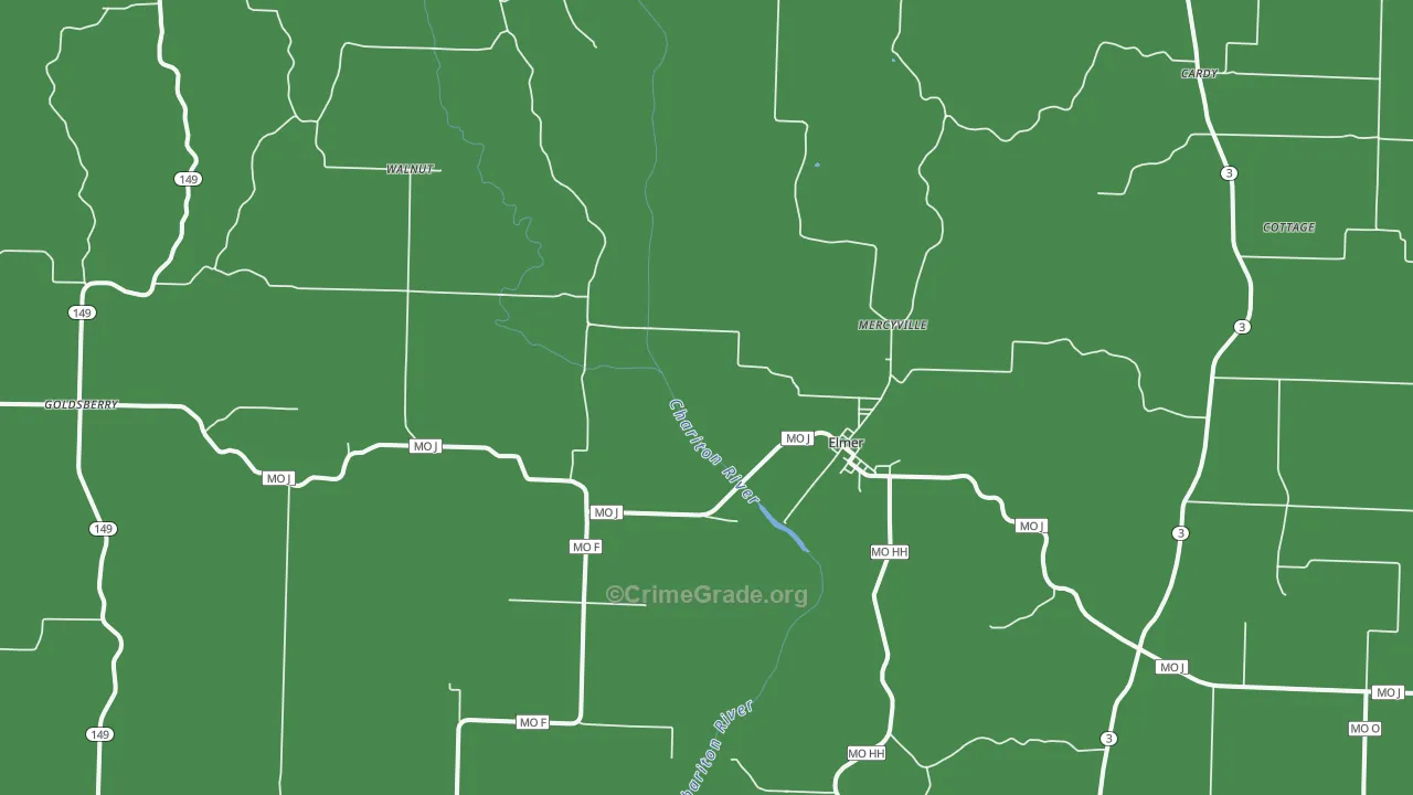 Elmer, MO Map of Assault Rates