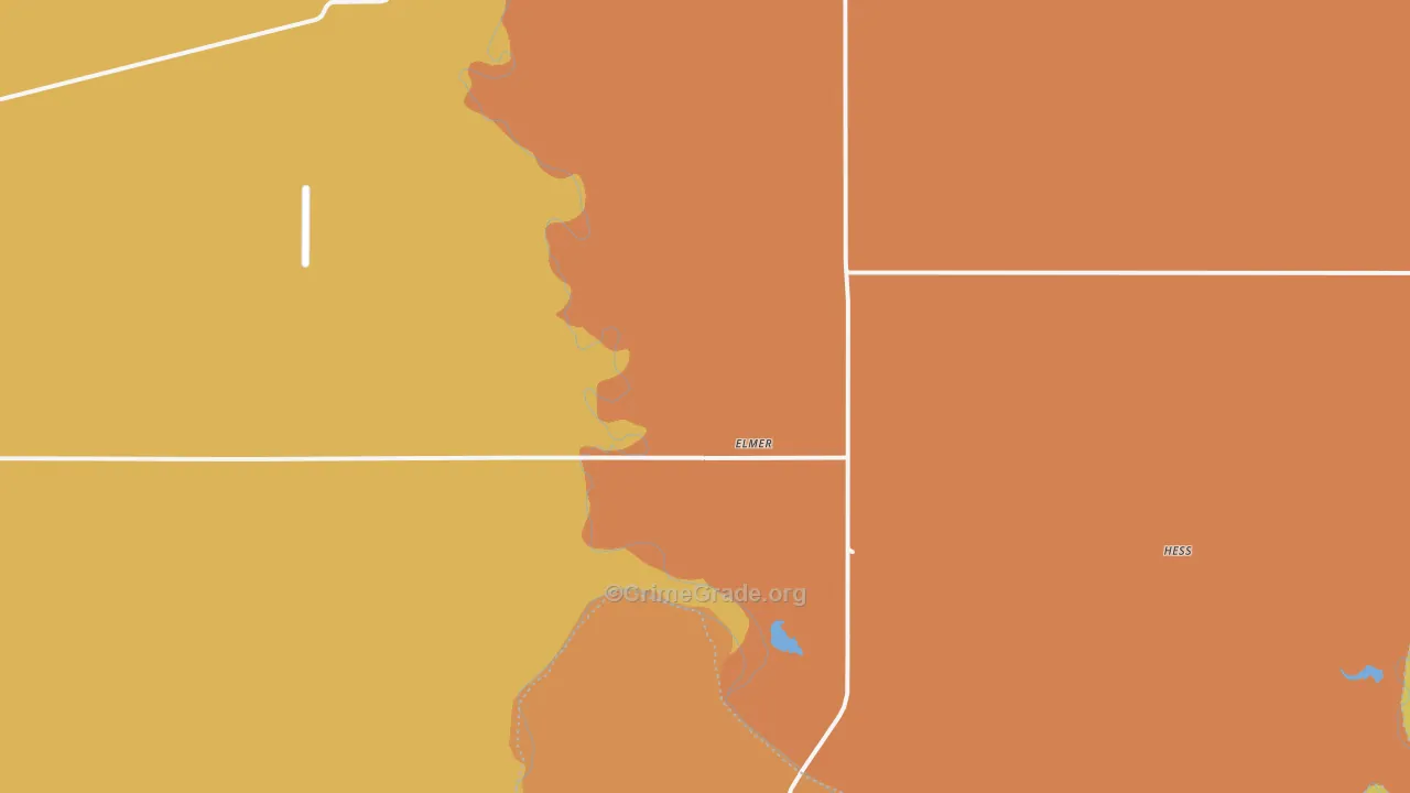 Elmer, OK Map of Assault Rates