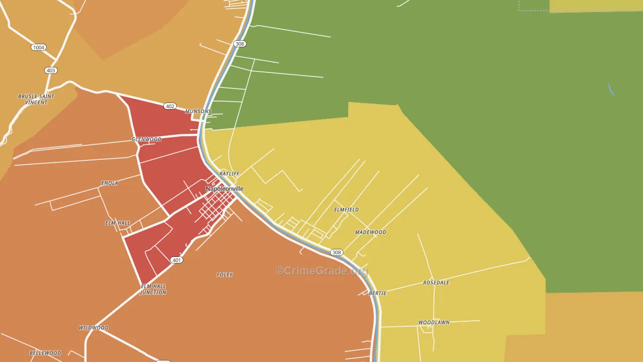 Elmfield, LA Map of Assault Rates