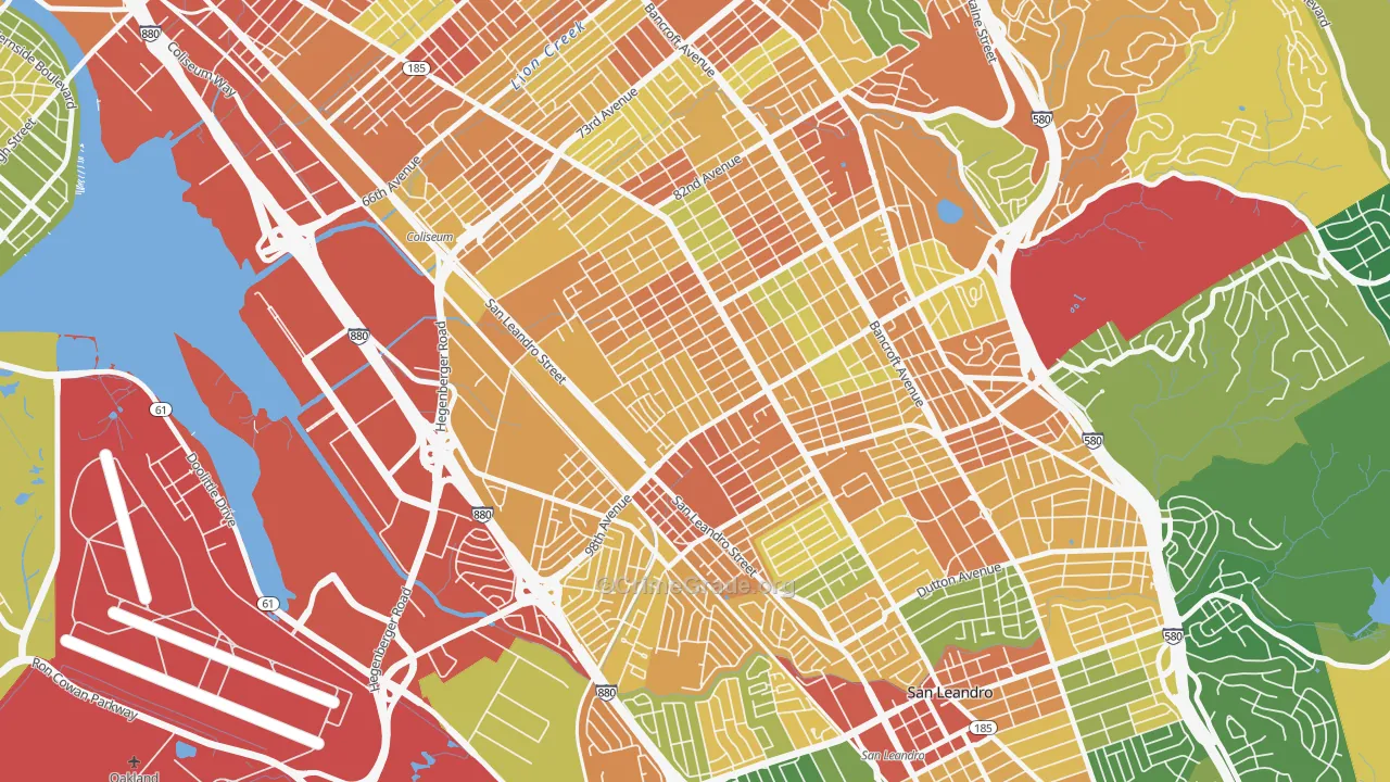 Elmhurst Park, Oakland, CA Map of Assault Rates