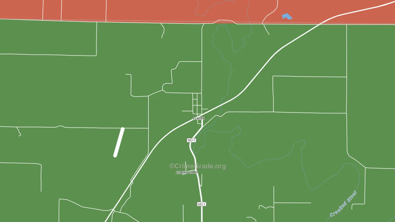 Elmira, MO Map of Assault Rates