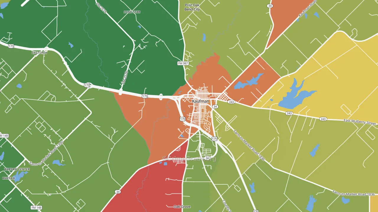 Elmo, TX Map of Assault Rates