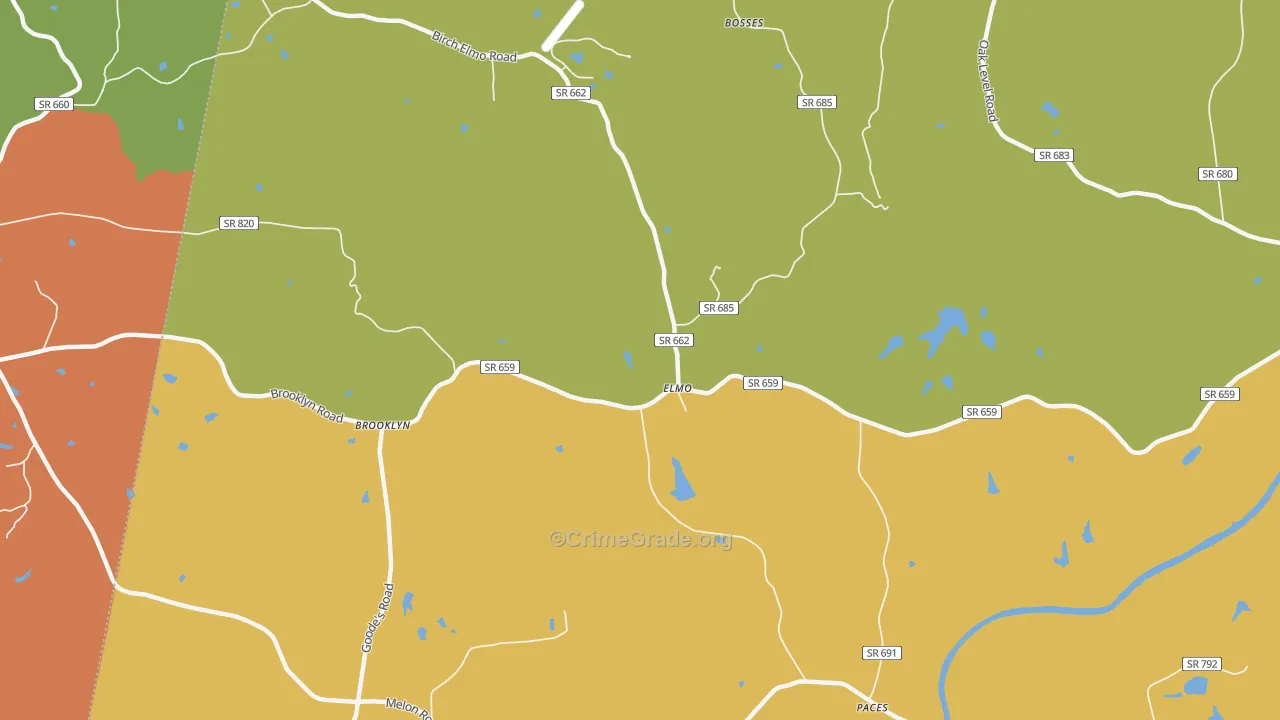 Elmo, VA Map of Assault Rates