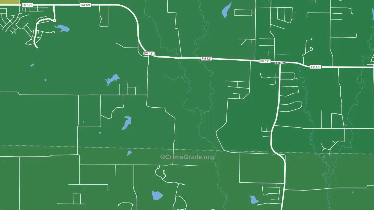 Elmont, TX Map of Assault Rates