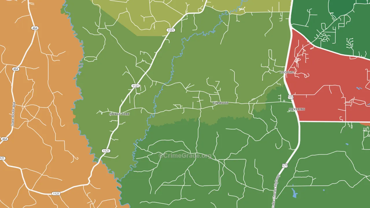 Elmwood, LA Map of Assault Rates