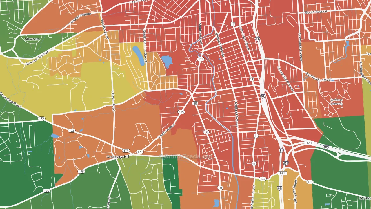 Elmwood, Syracuse, NY Map of Assault Rates