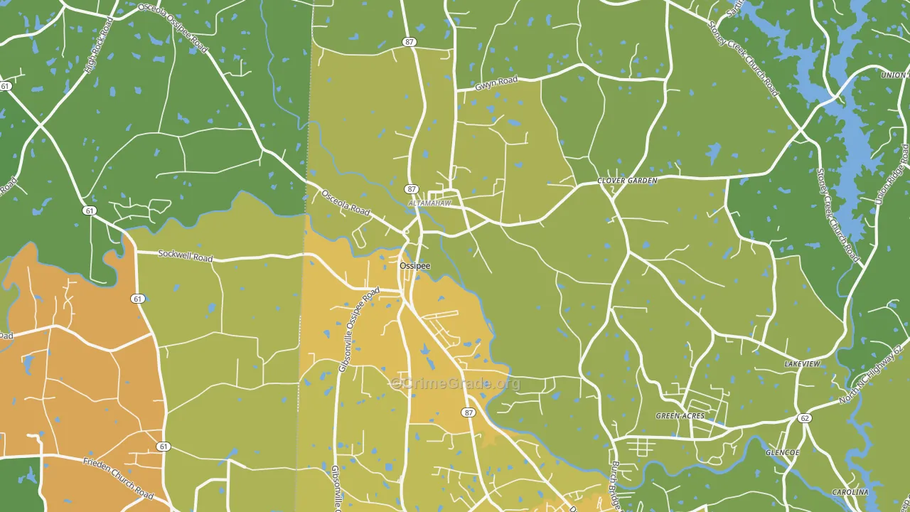 Elon College, NC Map of Assault Rates