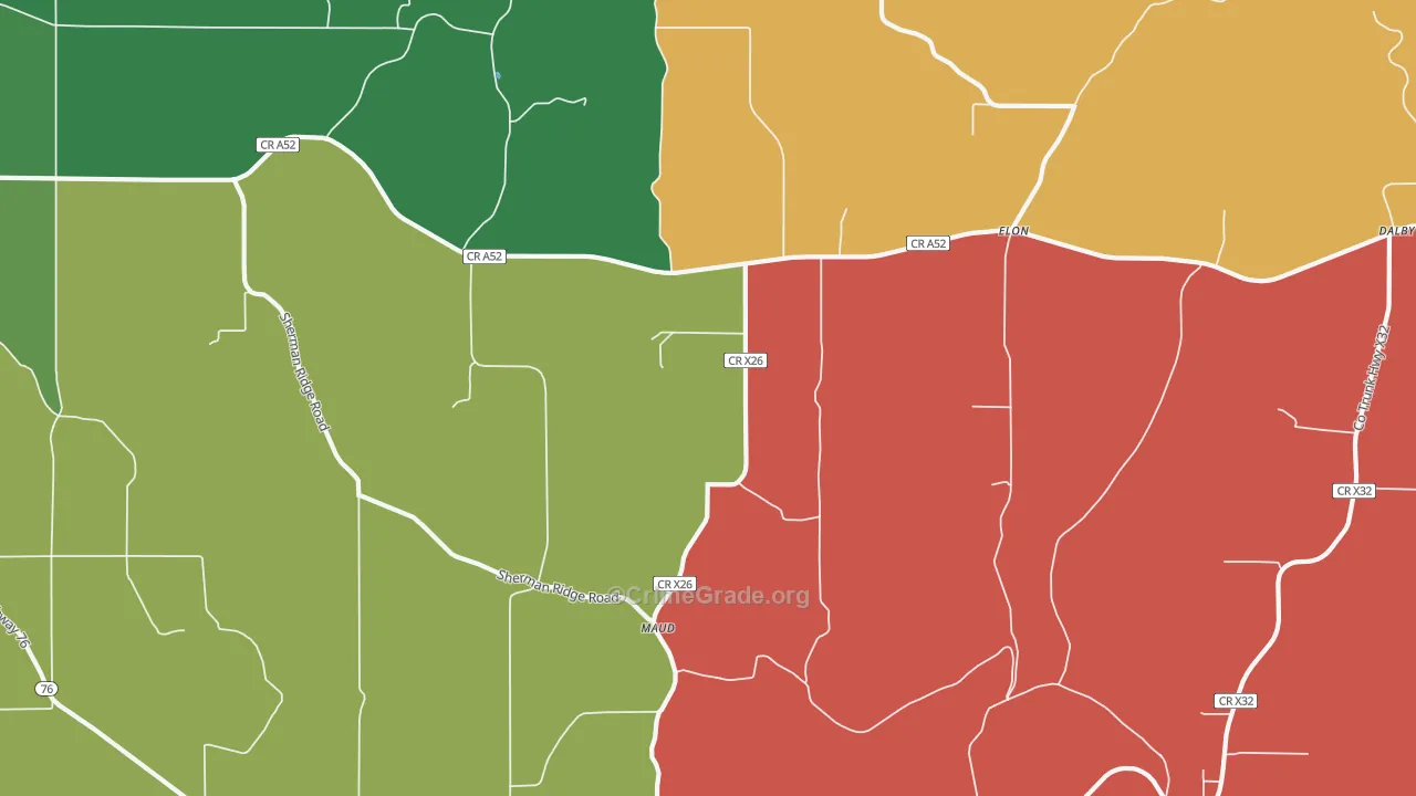 Elon, IA Map of Assault Rates