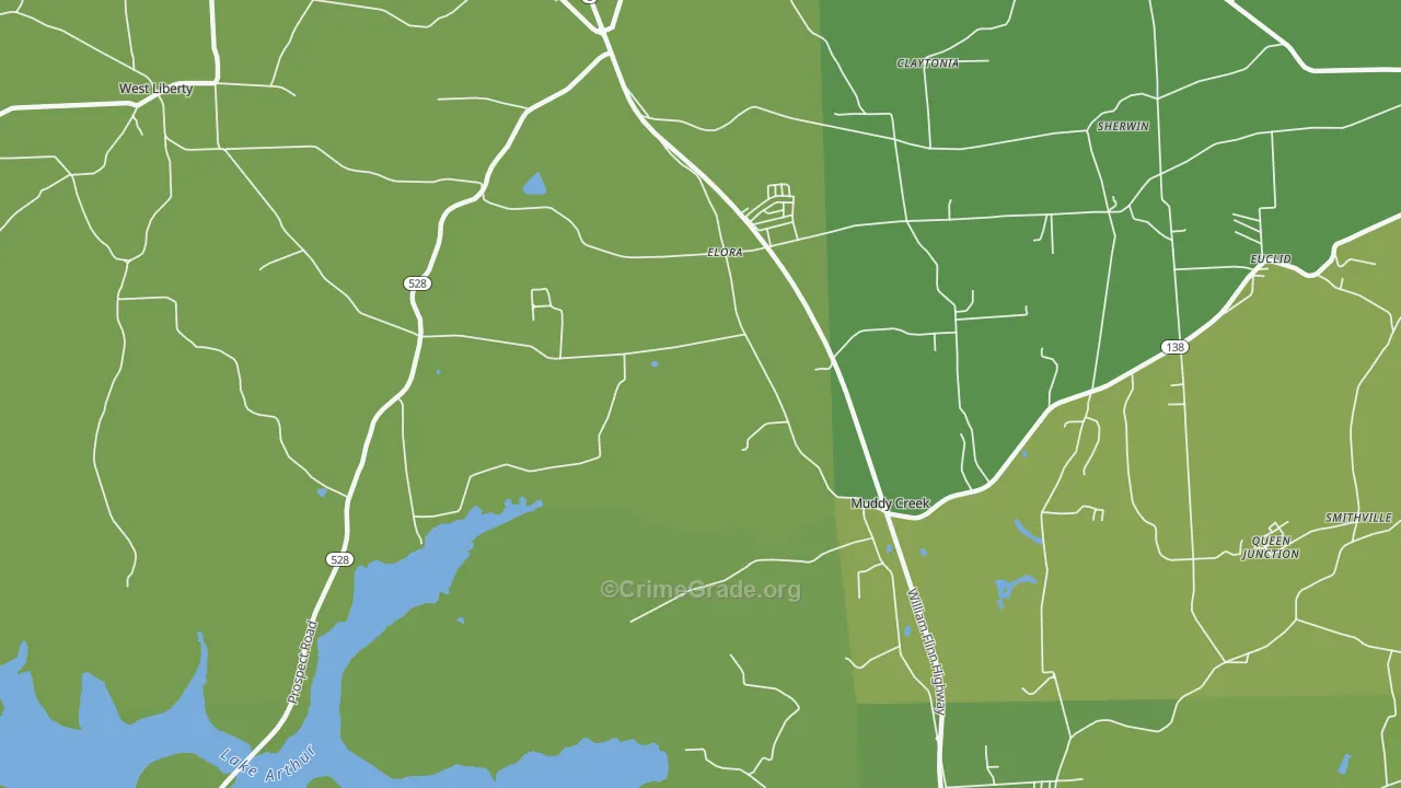 Elora, PA Map of Assault Rates