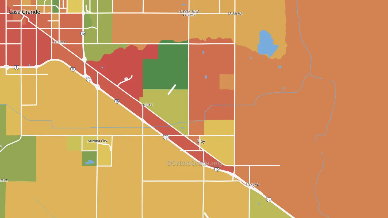 Eloy, AZ Map of Assault Rates