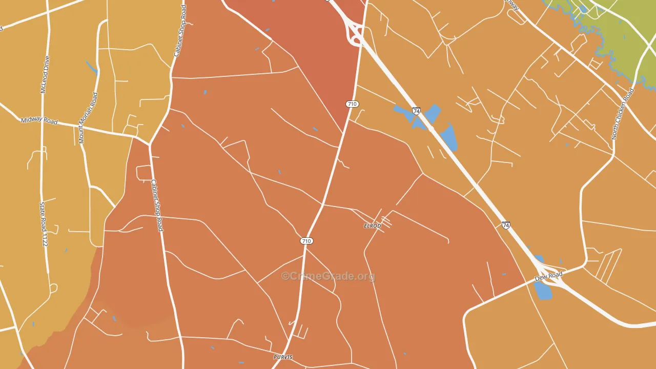 Elrod, NC Map of Assault Rates