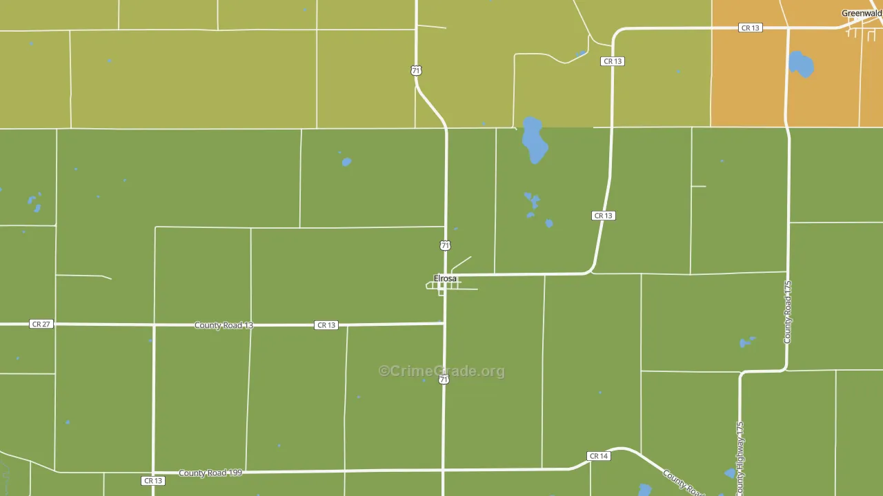 Elrosa, MN Map of Assault Rates